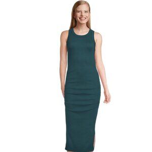 Michael Stars Wren Ruched Midi dress in color Rainforest